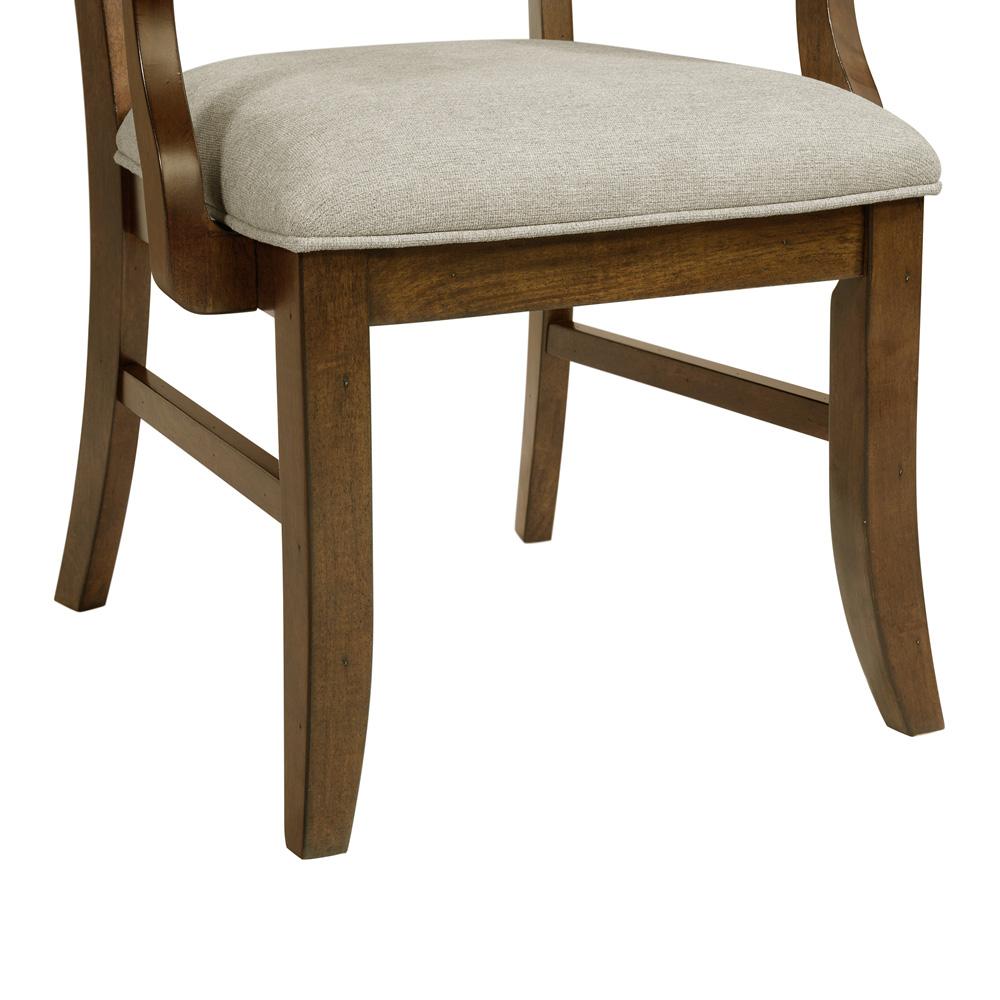 Picket House Furnishings - Stark Dining Arm Chair with Grey Fabric in Cherry (2 Per Carton) - D-5210-5-AC veiw 3