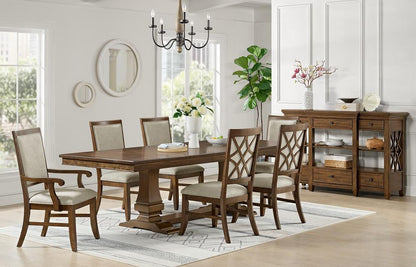 Picket House Furnishings - Stark Dining Arm Chair with Grey Fabric in Cherry (2 Per Carton) - D-5210-5-AC veiw 4