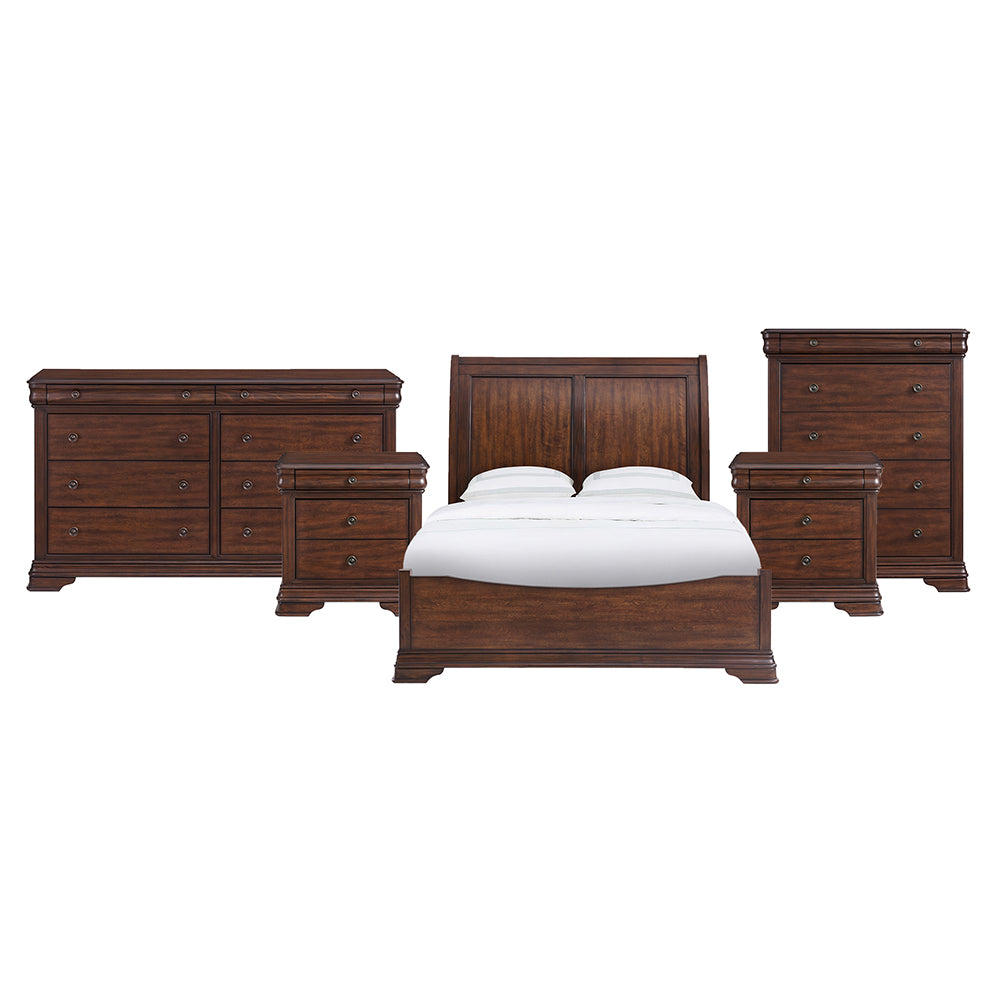 Picket House Furnishings - Stark Queen 5PC Bedroom Set in Cherry - B-5210-5-QB-NSDRC view 1