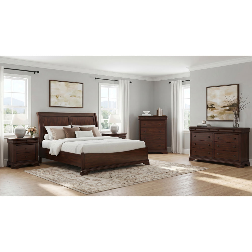 Picket House Furnishings - Stark Queen 5PC Bedroom Set in Cherry - B-5210-5-QB-NSDRC view 3