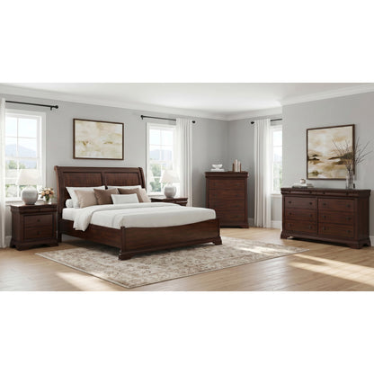 Picket House Furnishings - Stark Queen 5PC Bedroom Set in Cherry - B-5210-5-QB-NSDRC view 3