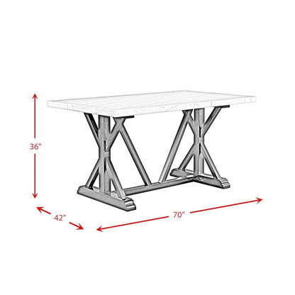 Picket House Furnishings - Stratton 70in Marble Counter Height Dining Table - CTC100CTTB veiw 9