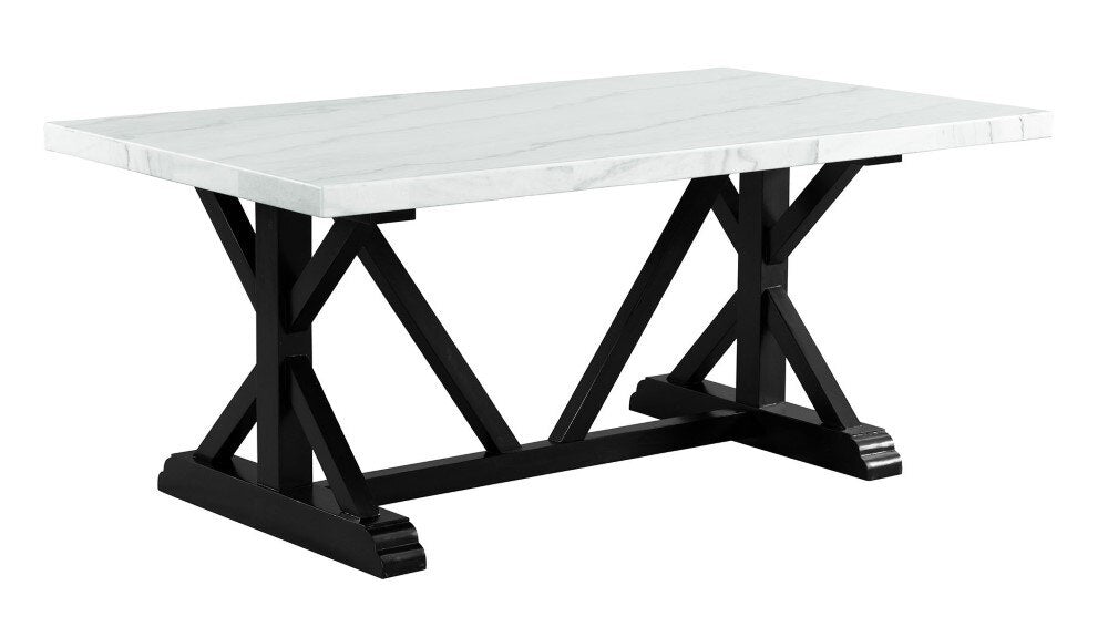 Picket House Furnishings - Stratton 70in Marble Standard Height Dining Table - CTC100DTTB veiw 1