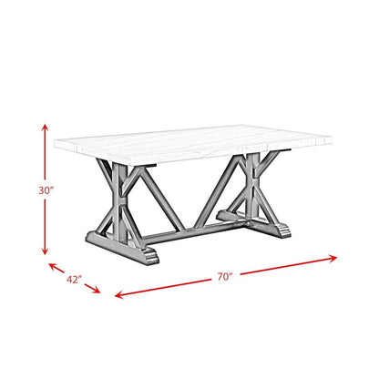 Picket House Furnishings - Stratton 70in Marble Standard Height Dining Table - CTC100DTTB veiw 9