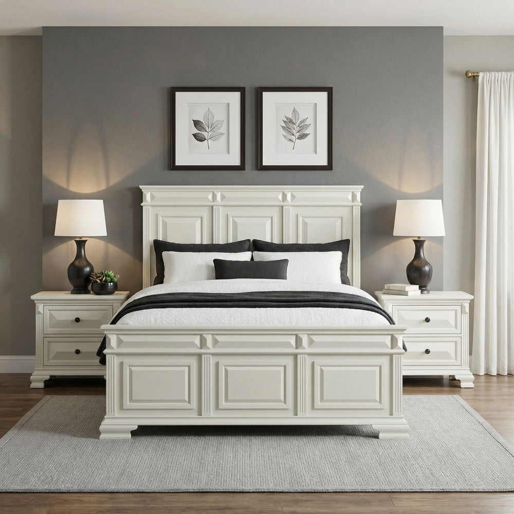 Picket House Furnishings - Sumner King 3PC Bedroom Set in Antique White - B-10980-7-KB-NS2 view 3
