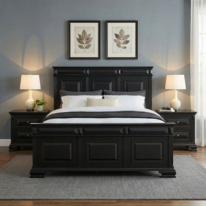 Picket House Furnishings - Sumner King 3PC Bedroom Set in Black - B-10980-8-KB-NS2 view 3