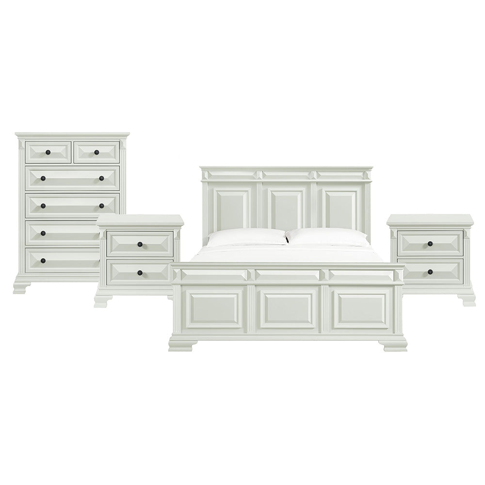 Picket House Furnishings - Sumner King 4PC Bedroom Set in Antique White - B-10980-7-KB-NSCH view 1