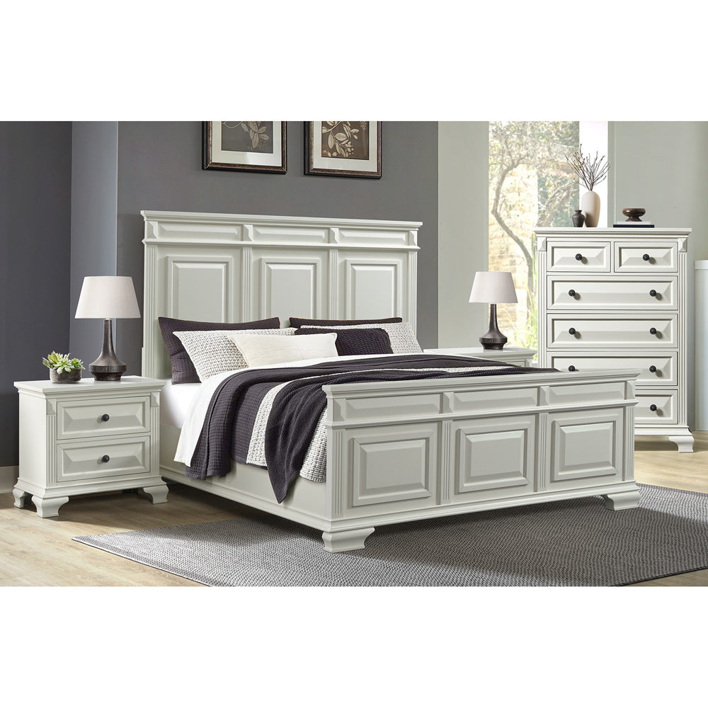 Picket House Furnishings - Sumner King 4PC Bedroom Set in Antique White - B-10980-7-KB-NSCH view 3