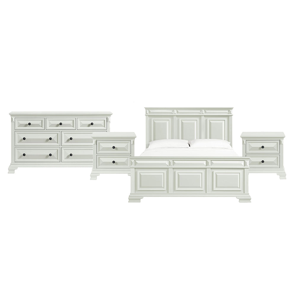 Picket House Furnishings - Sumner King 4PC Bedroom Set in Antique White - B-10980-7-KB-NSDR view 1