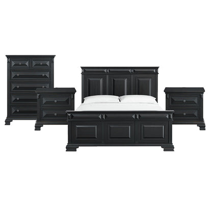 Picket House Furnishings - Sumner King 4PC Bedroom Set in Black - B-10980-8-KB-NSCH view 1