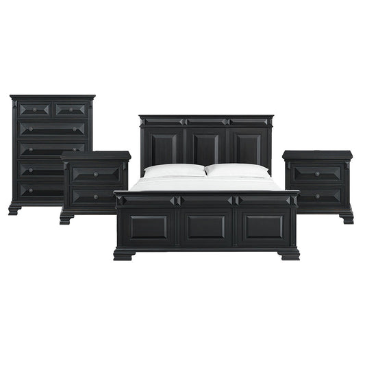Picket House Furnishings - Sumner King 4PC Bedroom Set in Black - B-10980-8-KB-NSCH view 1