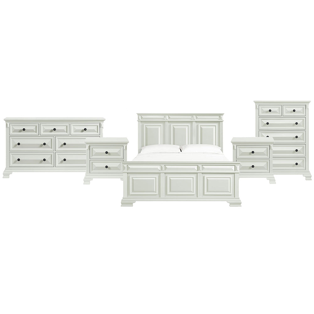 Picket House Furnishings - Sumner King 5PC Bedroom Set in Antique White - B-10980-7-KB-NSDRC view 1