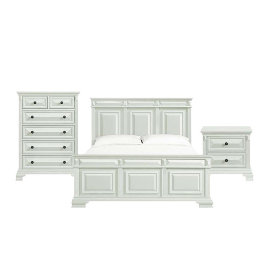 Picket House Furnishings - Sumner King Panel 3PC Bedroom Set in Antique White - B-10980-7-KB-3PC veiw 1