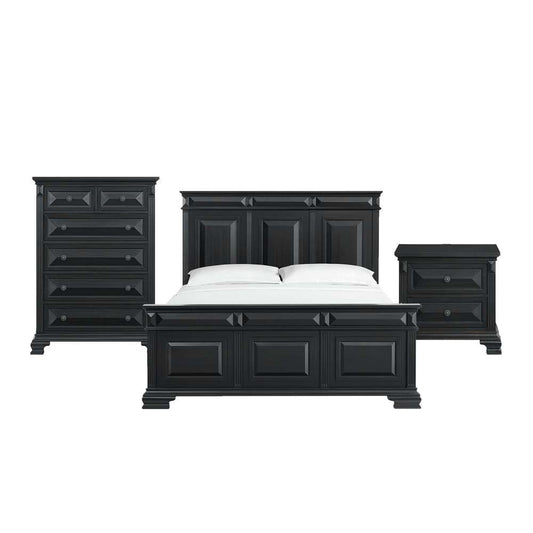 Picket House Furnishings - Sumner King Panel 3PC Bedroom Set in Black - B-10980-8-KB-3PC veiw 1
