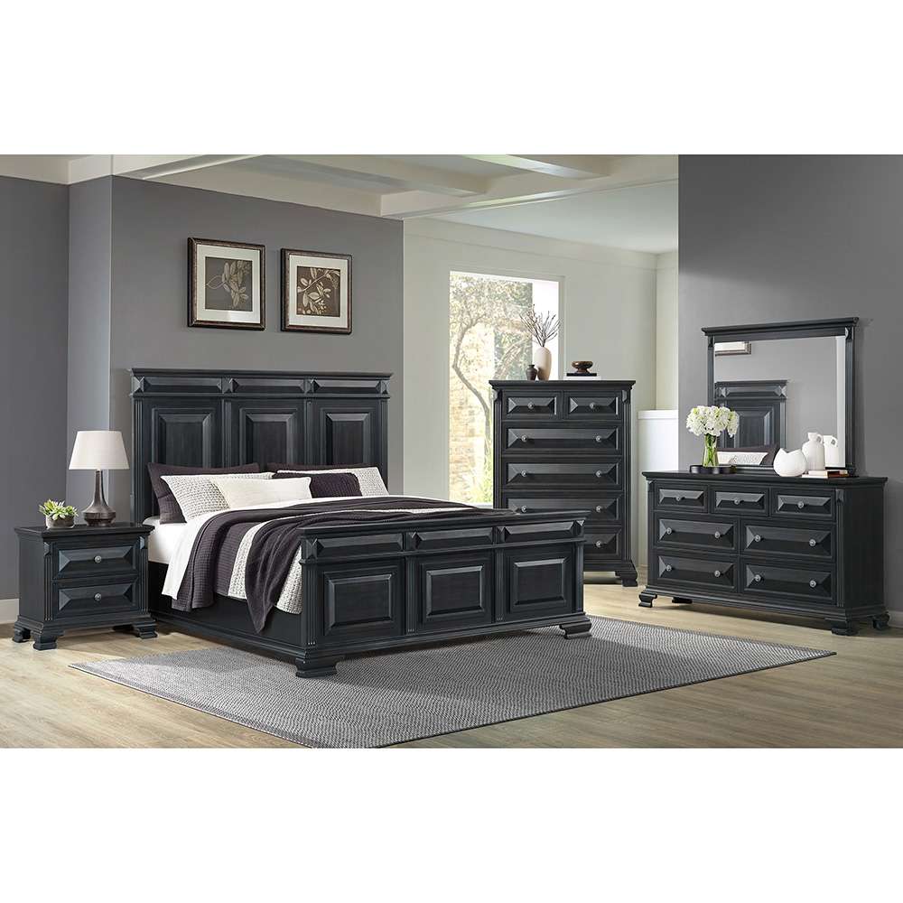 Picket House Furnishings - Sumner King Panel 3PC Bedroom Set in Black - B-10980-8-KB-3PC veiw 2