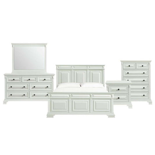 Picket House Furnishings - Sumner King Panel 5PC Bedroom Set in Antique White - B-10980-7-KB-5PC veiw 1