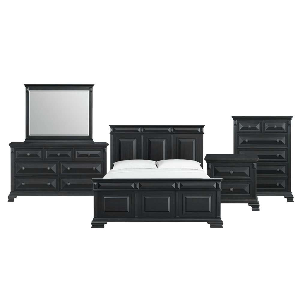 Picket House Furnishings - Sumner King Panel 5PC Bedroom Set in Black - B-10980-8-KB-5PC veiw 1