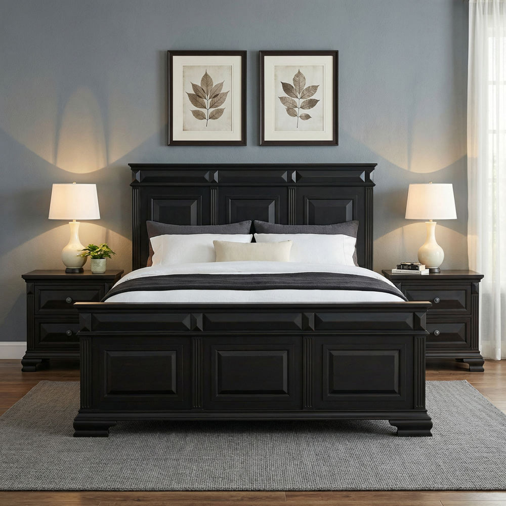 Picket House Furnishings - Sumner Queen 3PC Bedroom Set in Black - B-10980-8-QB-NS2 view 3