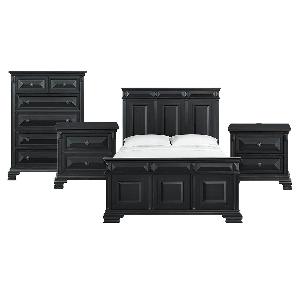 Picket House Furnishings - Sumner Queen 4PC Bedroom Set in Black - B-10980-8-QB-NSCH view 1
