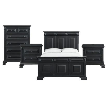 Picket House Furnishings - Sumner Queen 4PC Bedroom Set in Black - B-10980-8-QB-NSCH view 1