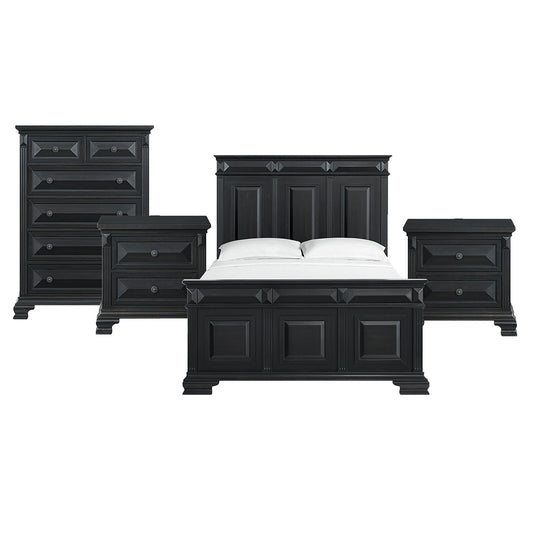 Picket House Furnishings - Sumner Queen 4PC Bedroom Set in Black - B-10980-8-QB-NSCH view 1