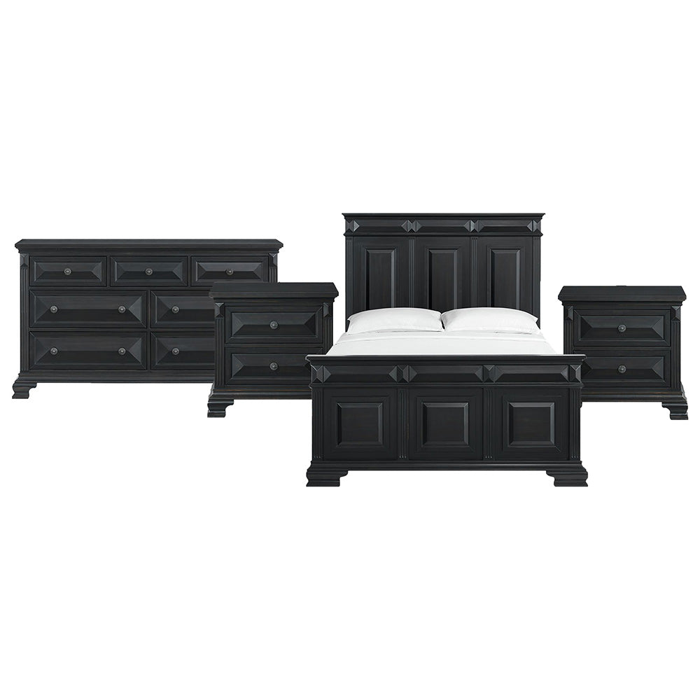 Picket House Furnishings - Sumner Queen 4PC Bedroom Set in Black - B-10980-8-QB-NSDR view 1