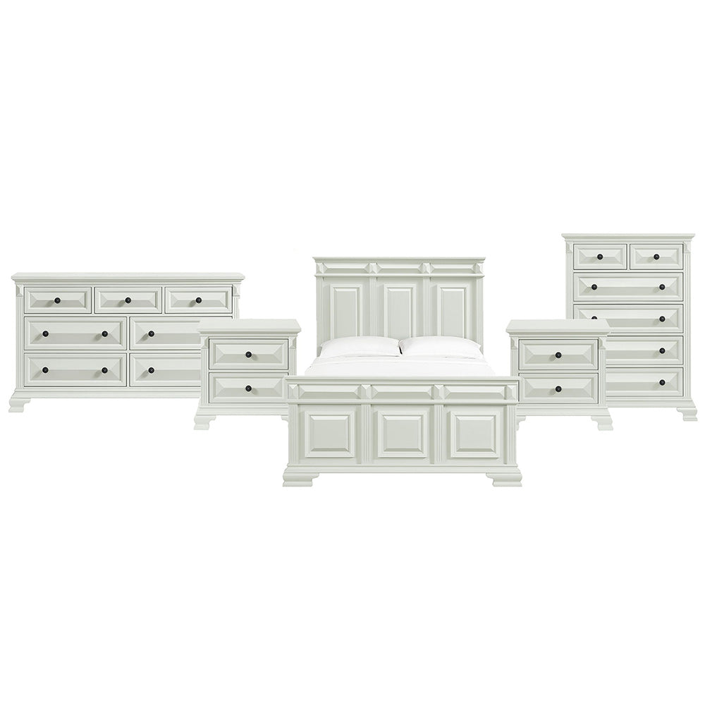 Picket House Furnishings - Sumner Queen 5PC Bedroom Set in Antique White - B-10980-7-QB-NSDRC view 1