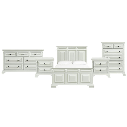 Picket House Furnishings - Sumner Queen 5PC Bedroom Set in Antique White - B-10980-7-QB-NSDRC view 1