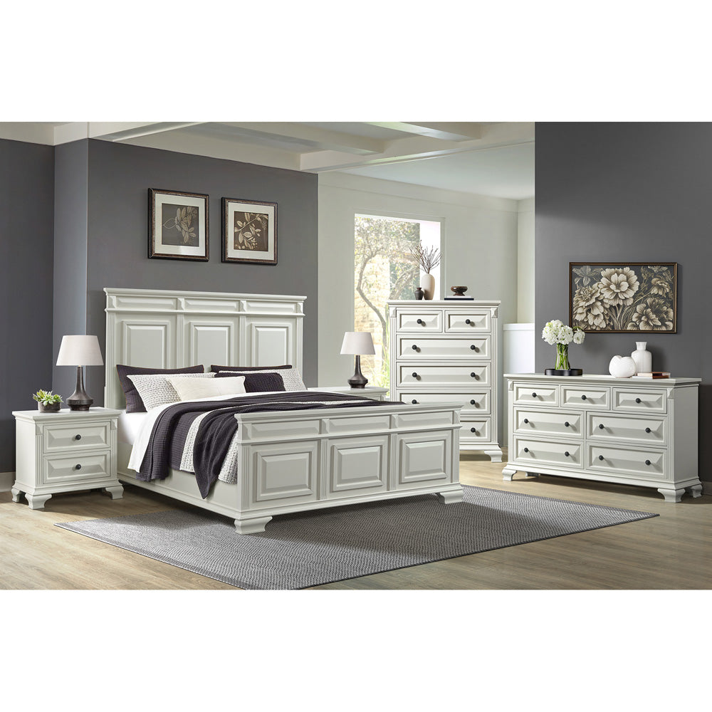 Picket House Furnishings - Sumner Queen 5PC Bedroom Set in Antique White - B-10980-7-QB-NSDRC view 3