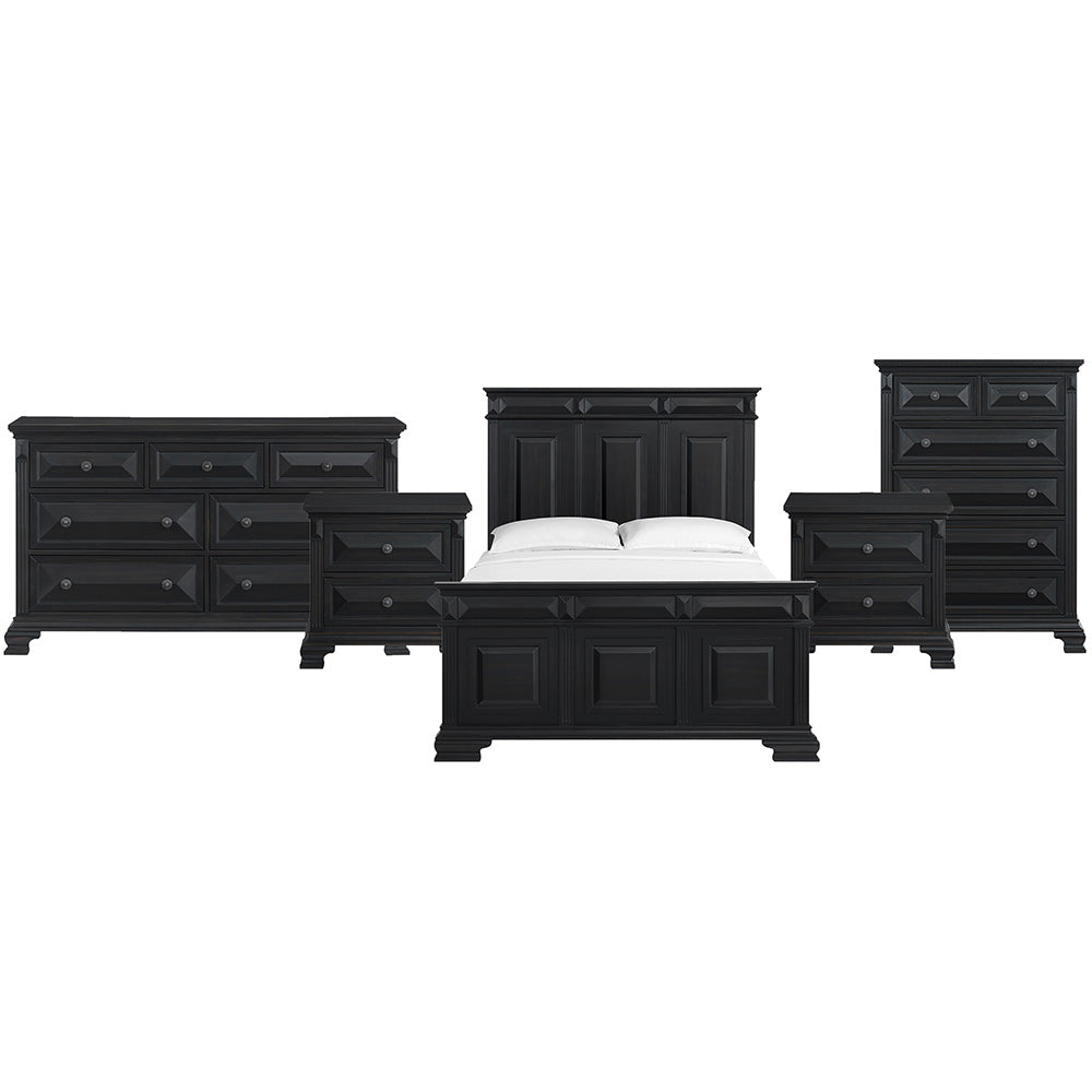 Picket House Furnishings - Sumner Queen 5PC Bedroom Set in Black - B-10980-8-QB-NSDRC view 1
