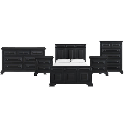 Picket House Furnishings - Sumner Queen 5PC Bedroom Set in Black - B-10980-8-QB-NSDRC view 1