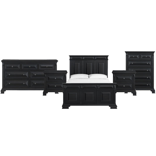 Picket House Furnishings - Sumner Queen 5PC Bedroom Set in Black - B-10980-8-QB-NSDRC view 1