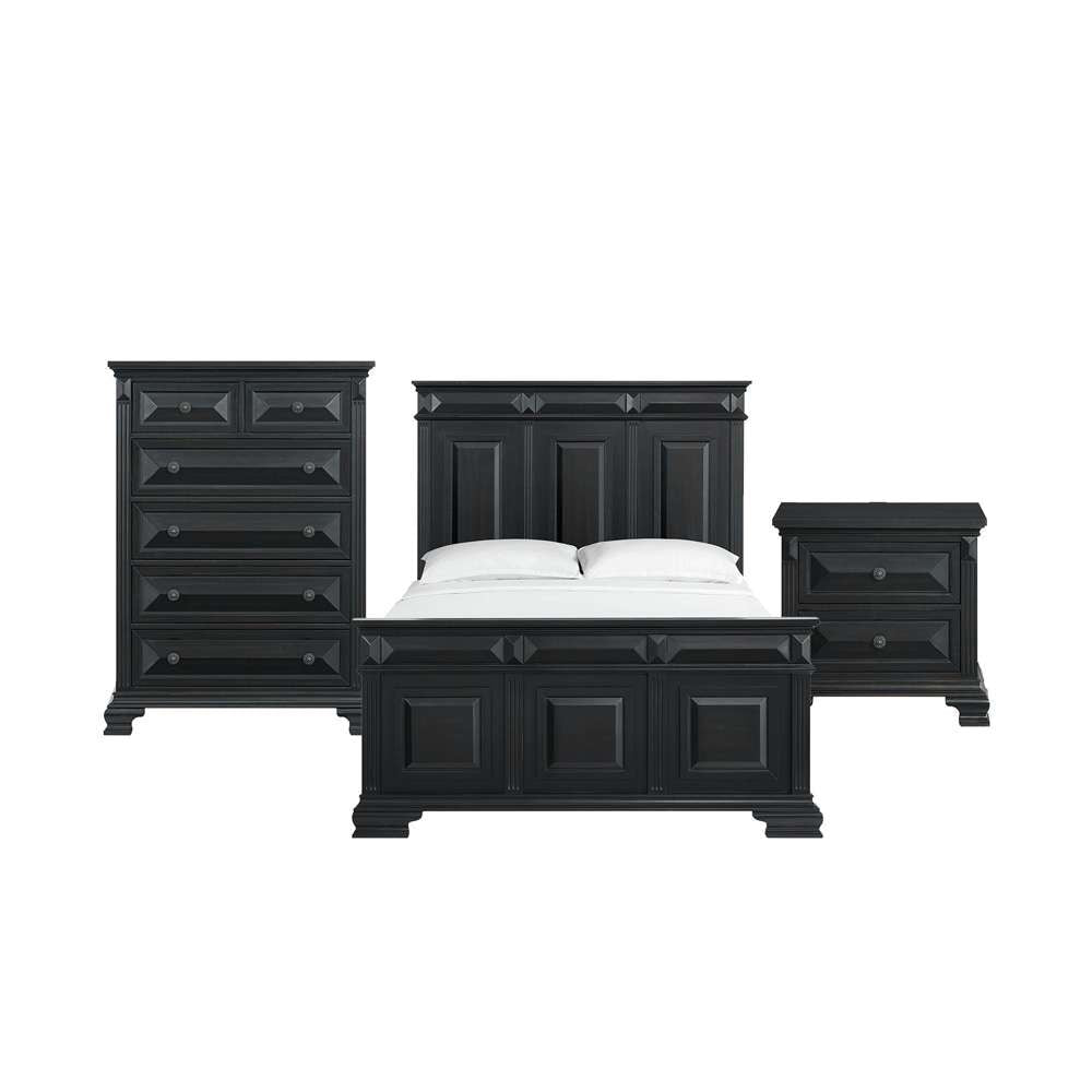 Picket House Furnishings - Sumner Queen Panel 3PC Bedroom Set in Black - B-10980-8-QB-3PC veiw 1