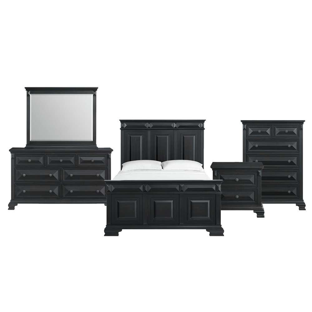Picket House Furnishings - Sumner Queen Panel 5PC Bedroom Set in Black - B-10980-8-QB-5PC veiw 1