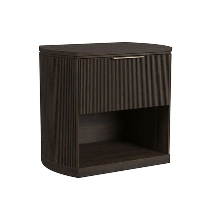 Picket House Furnishings - Sutton 1-Drawer Nightstand with Touch Light in Dark Brown LED - B-16000-5-NS view 1