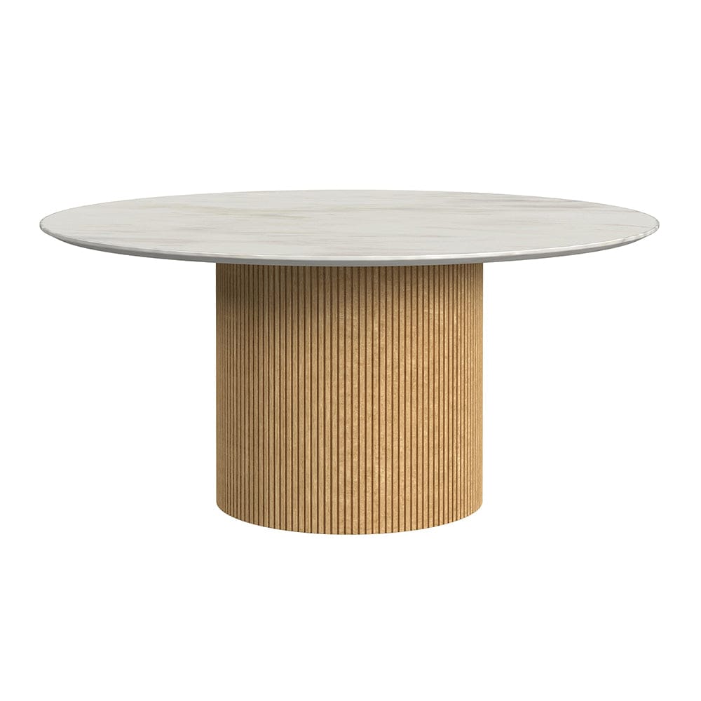 Picket House Furnishings -  Sutton 2PC Occasional Table Set with White Faux Marble Top and Base in Natural-Coffee Table & End Table - T-16000-6-2PC view 2