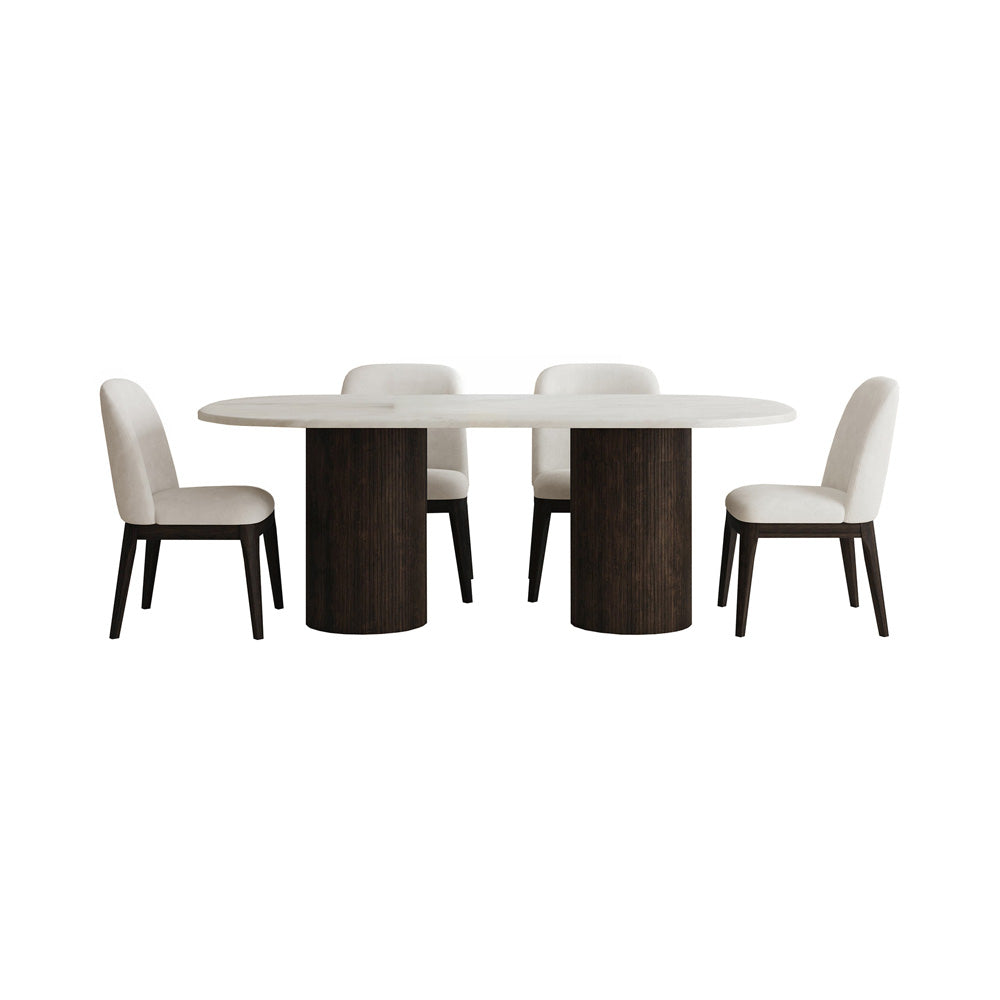 Picket House Furnishings - Sutton  5PC Standard Height Dining Set in Dark Brown-Oval Table and Four Chairs - D-16000-5-DT-5PC view 1