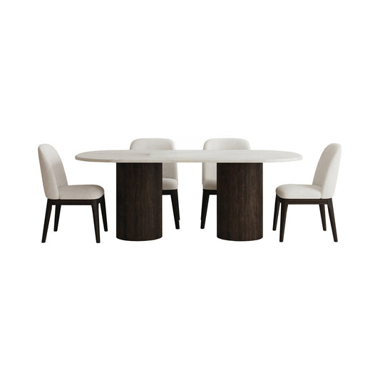 Picket House Furnishings - Sutton  5PC Standard Height Dining Set in Dark Brown-Oval Table and Four Chairs - D-16000-5-DT-5PC view 1