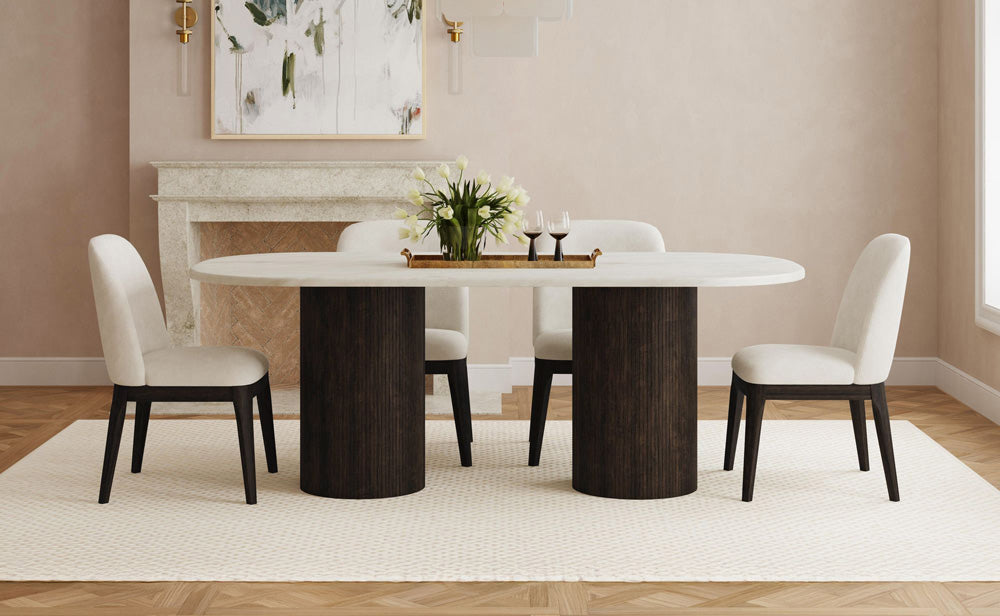 Picket House Furnishings - Sutton  5PC Standard Height Dining Set in Dark Brown-Oval Table and Four Chairs - D-16000-5-DT-5PC view 9
