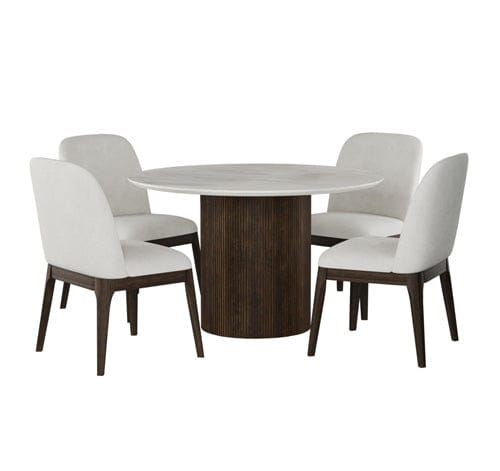 Picket House Furnishings - Sutton 5PC Standard Height Dining Set in Dark Brown-Round Table and Four Chairs - D-16000-5-RDT-5PC view 1