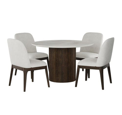 Picket House Furnishings - Sutton 5PC Standard Height Dining Set in Dark Brown-Round Table and Four Chairs - D-16000-5-RDT-5PC view 1