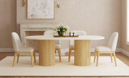 Picket House Furnishings - Sutton  5PC Standard Height Dining Set in Natural-Oval Table and Four Chairs - D-16000-6-DT-5PC view 9