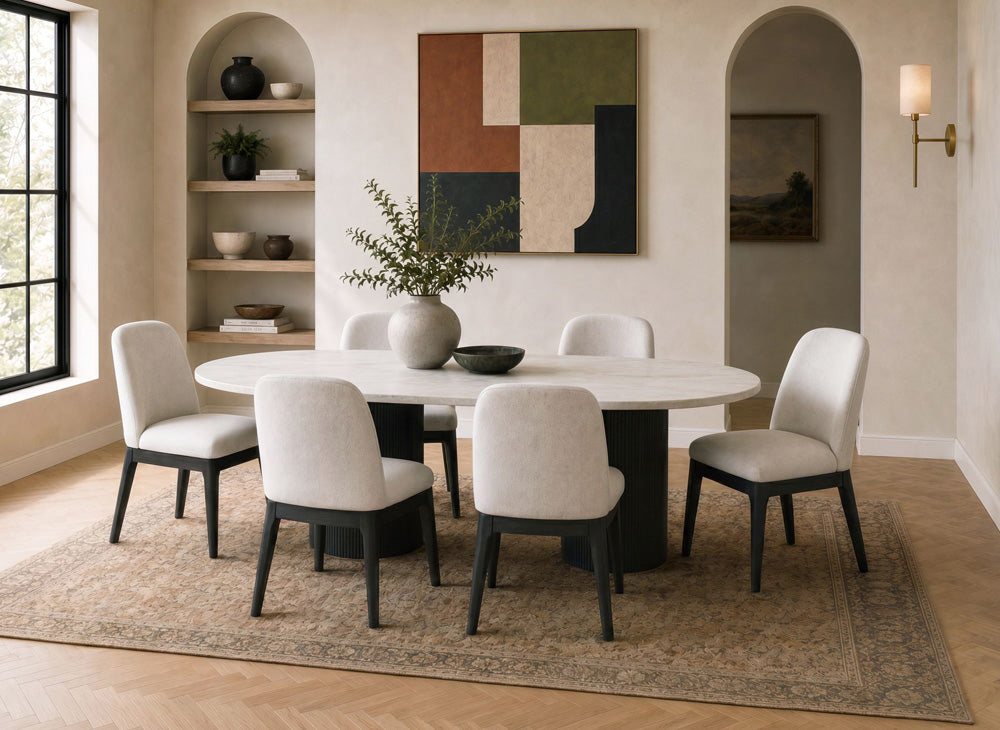 Picket House Furnishings - Sutton  7PC Standard Height Dining Set in Black with Grain-Oval Table and Six Chairs - D-16000-8W-DT-7PC view 9