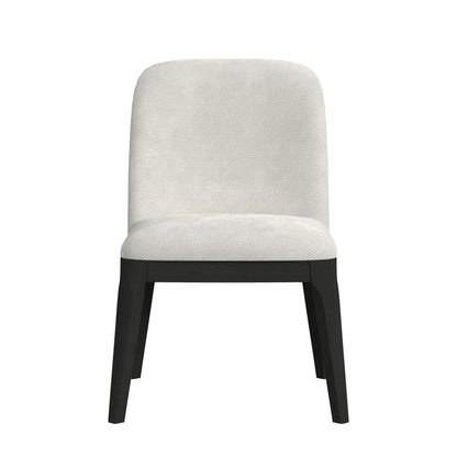 Picket House Furnishings - Sutton  Dining Side Chair with White Fabric in Black with Grain Set of 2 - D-16000-8W-SC view 3