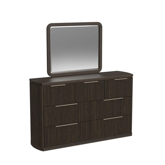 Picket House Furnishings - Sutton Dresser and Mirror Set in Dark Brown - B-16000-5-DRMR view 1