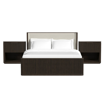 Picket House Furnishings - Sutton King Uph 3PC Bedroom Set in Dark Brown - B-16000-5-KUB-NS2 view 1