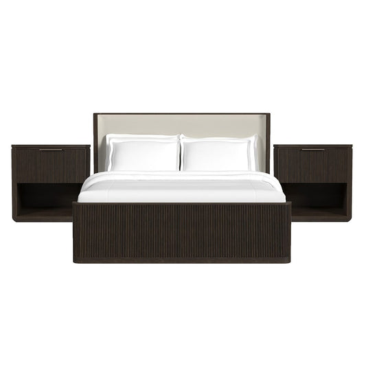 Picket House Furnishings - Sutton King Uph 3PC Bedroom Set in Dark Brown - B-16000-5-KUB-NS2 view 1