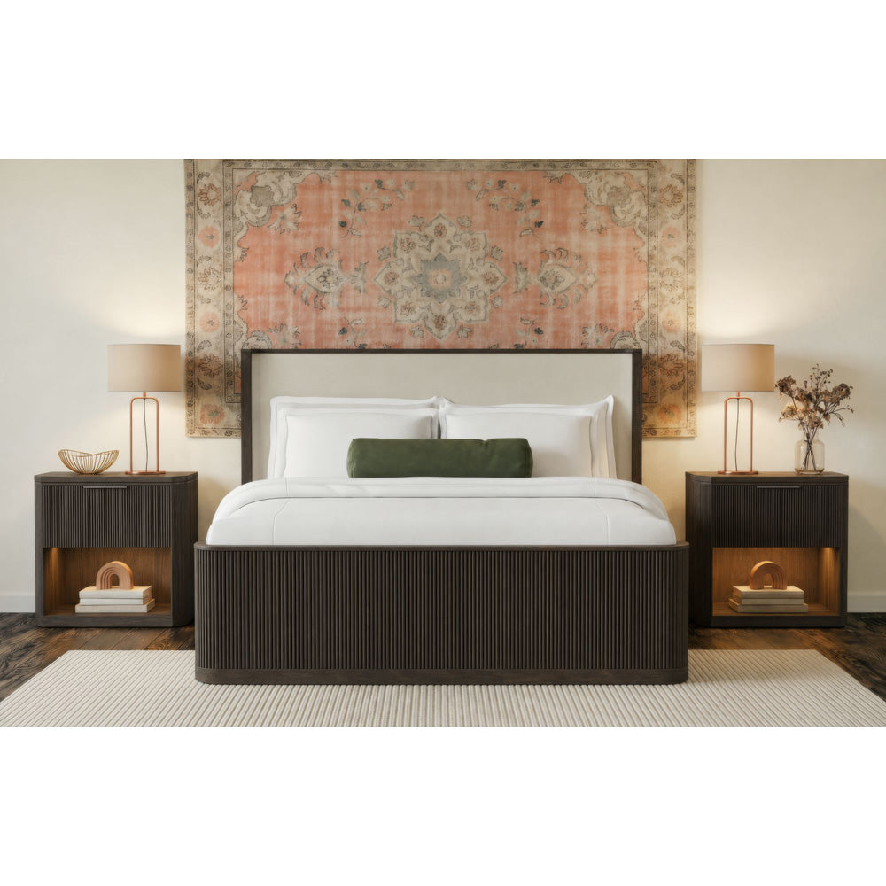 Picket House Furnishings - Sutton King Uph 3PC Bedroom Set in Dark Brown - B-16000-5-KUB-NS2 view 3