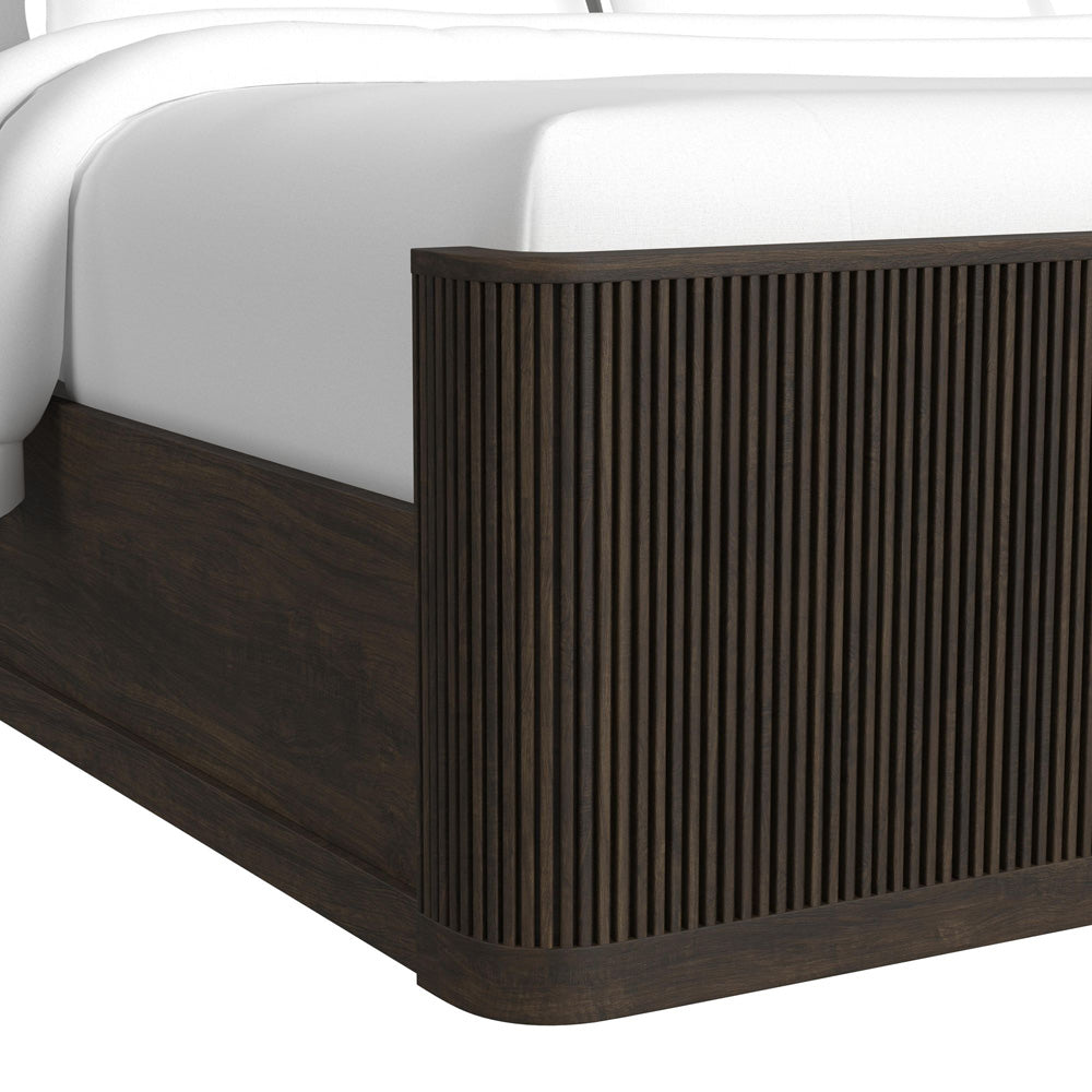 Picket House Furnishings - Sutton King Uph 4PC Bedroom Set in Dark Brown - B-16000-5-KUB-NSCH view 6