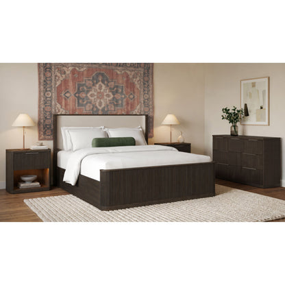 Picket House Furnishings - Sutton King Uph 4PC Bedroom Set in Dark Brown - B-16000-5-KUB-NSDR view 3
